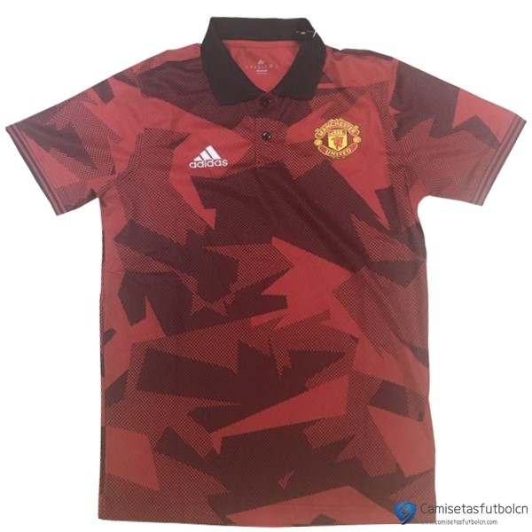 Polo Manchester United 2017-18 Naranja Negro